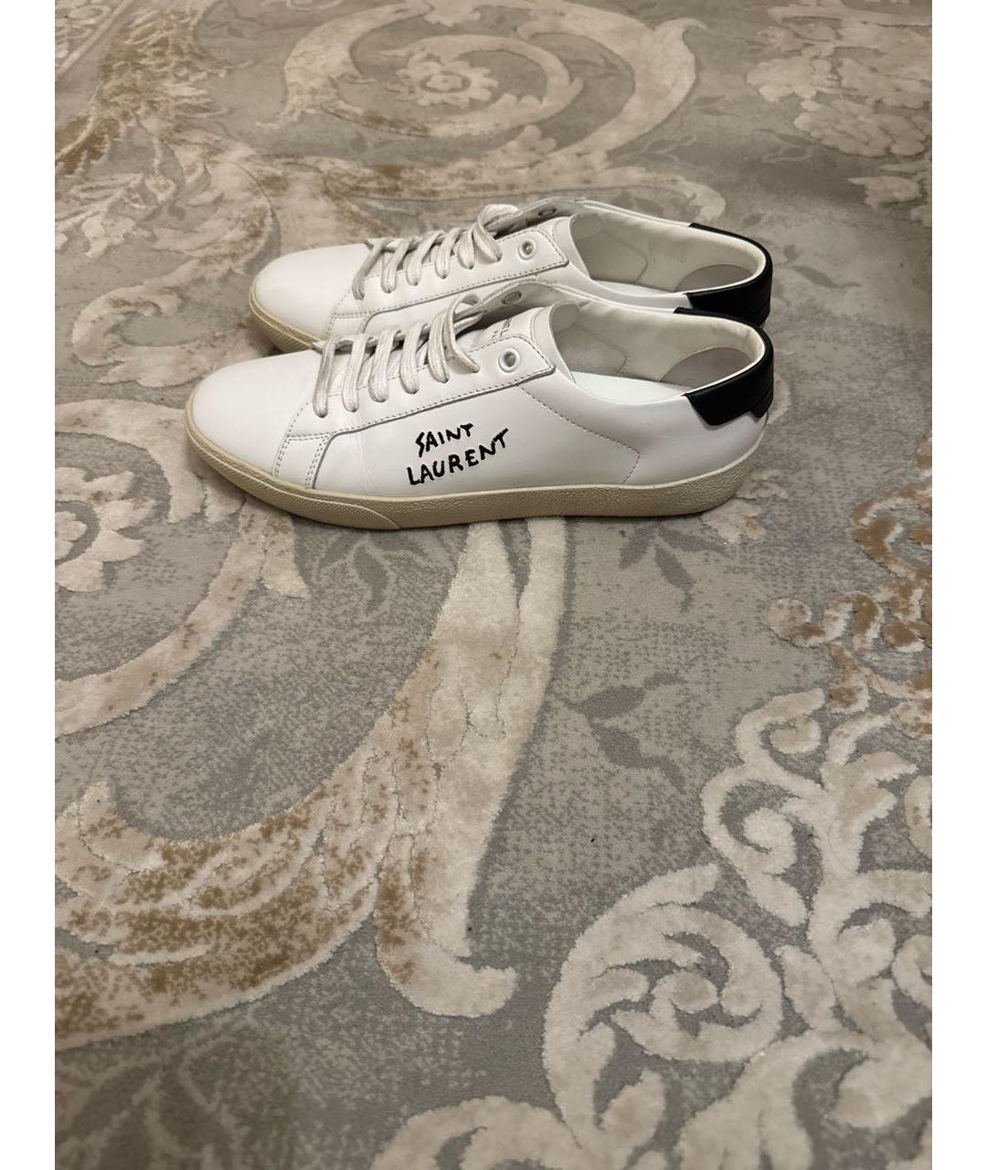 SAINT LAURENT Белые кожаные кеды, фото 6