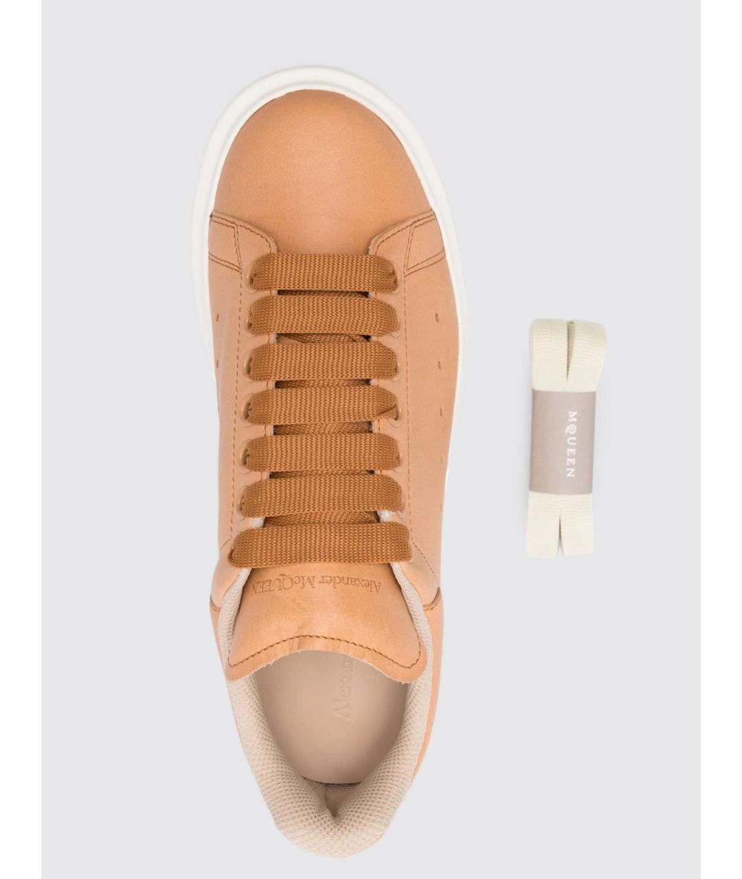ALEXANDER MCQUEEN Коралловые кожаные низкие кроссовки / кеды, фото 4