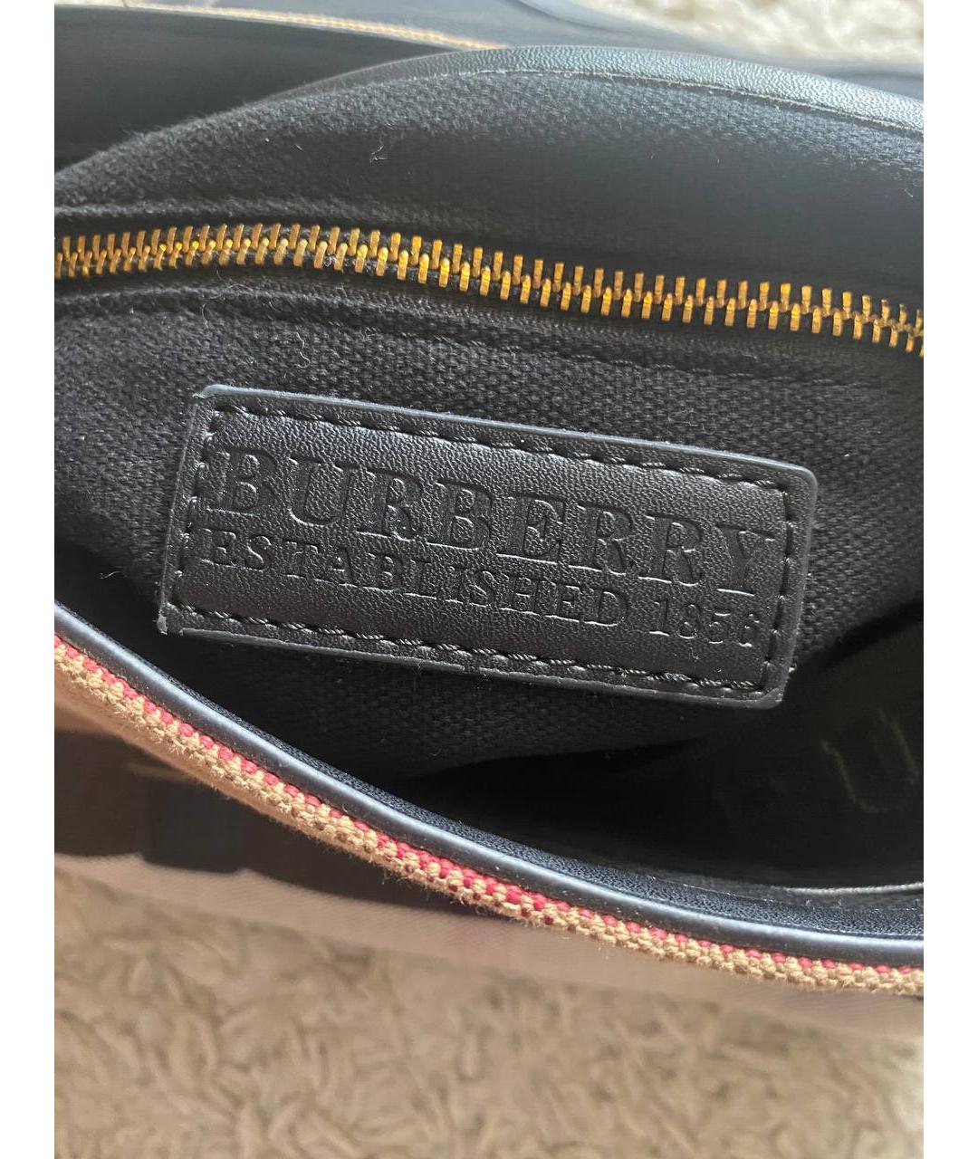 BURBERRY Бежевая тканевая сумка на плечо, фото 4