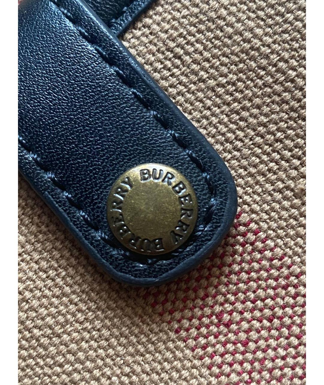 BURBERRY Бежевая тканевая сумка на плечо, фото 5