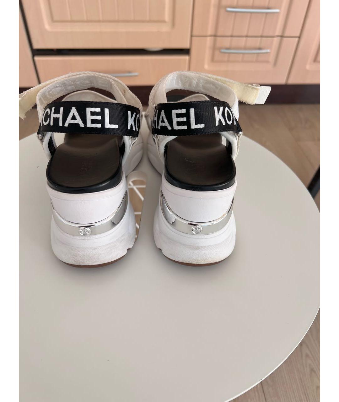 MICHAEL KORS Белые кожаные босоножки, фото 4