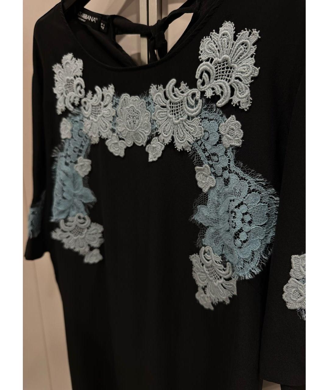 DOLCE&GABBANA Черная шелковая блузы, фото 6