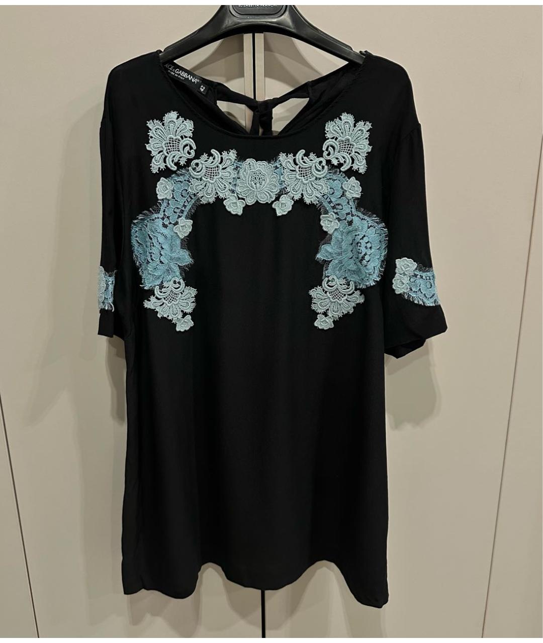 DOLCE&GABBANA Черная шелковая блузы, фото 4