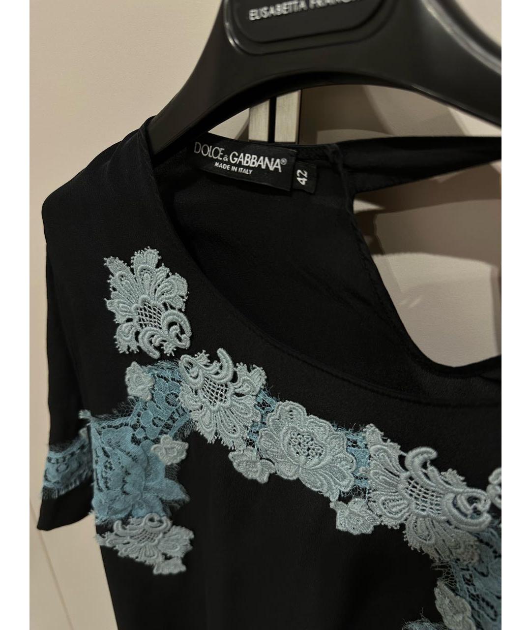 DOLCE&GABBANA Черная шелковая блузы, фото 3