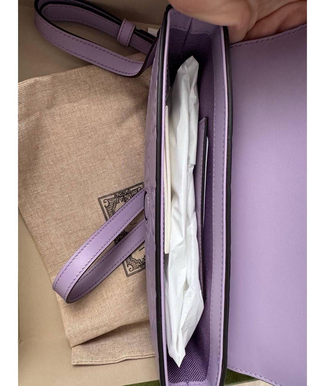 GUCCI Фиолетовая кожаная сумка через плечо, фото 5