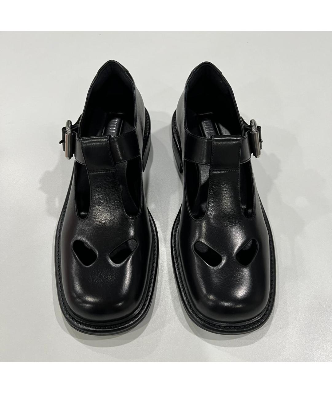 MIU MIU Черные кожаные сандалии, фото 4