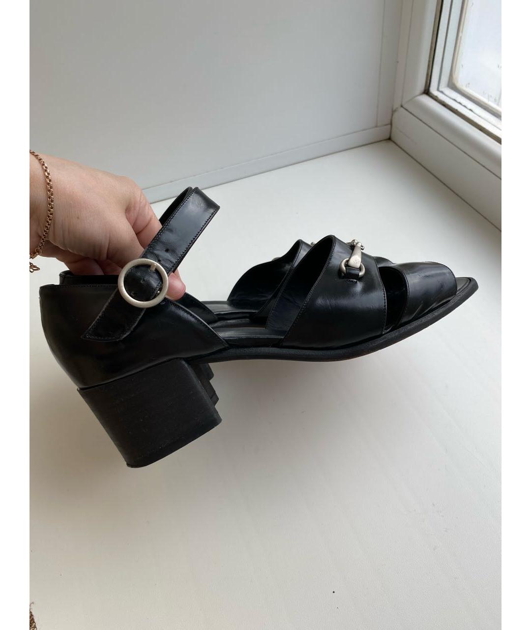 BALLY Черные босоножки из лакированной кожи, фото 8