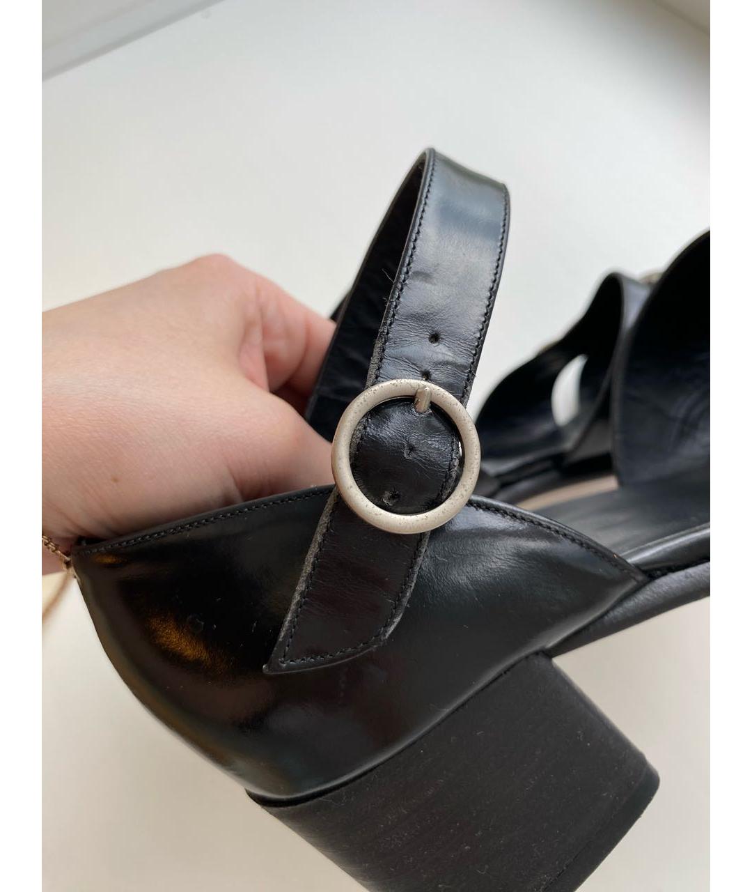 BALLY Черные босоножки из лакированной кожи, фото 3