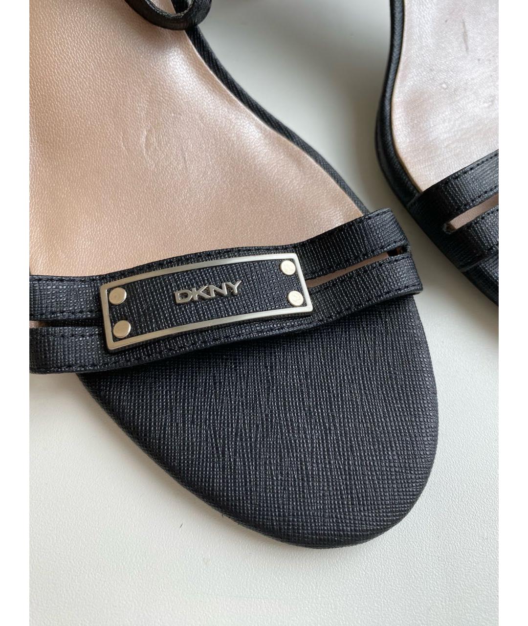 DKNY Черные кожаные босоножки, фото 3