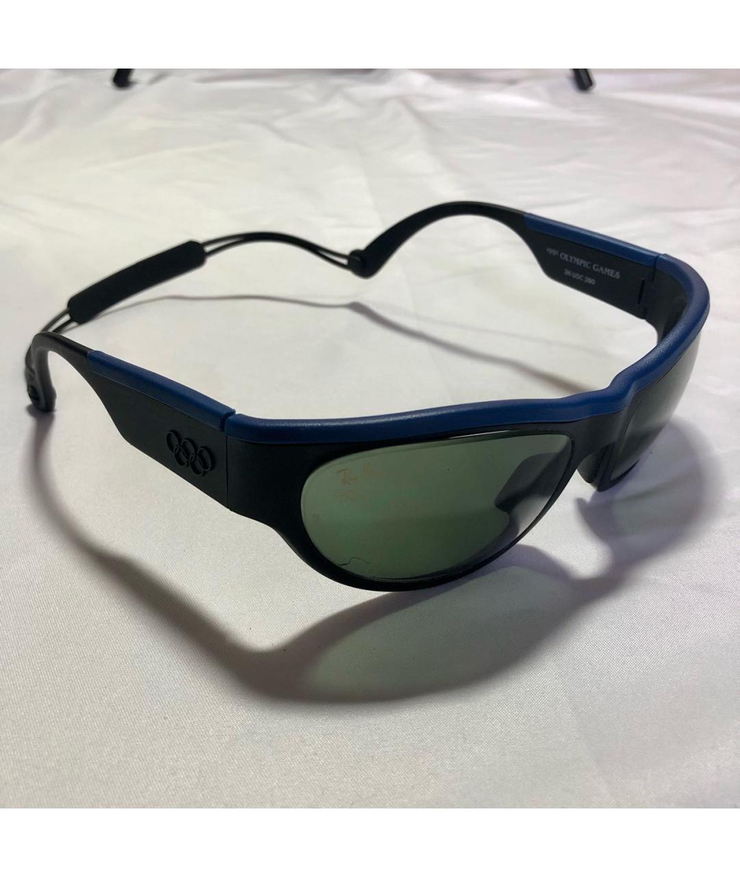 RAY BAN Черные пластиковые солнцезащитные очки, фото 4