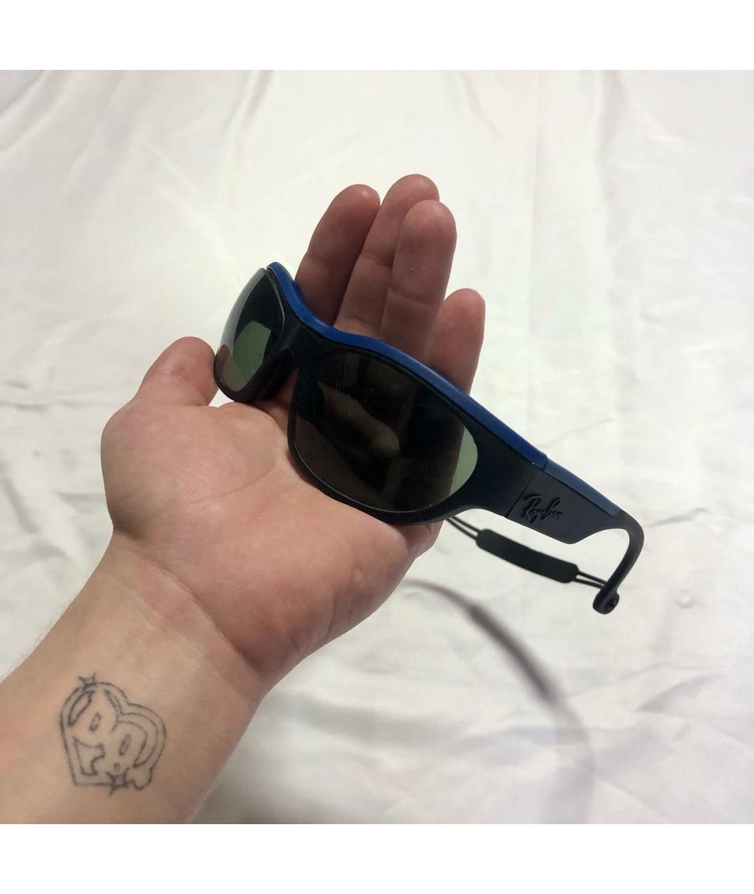 RAY BAN Черные пластиковые солнцезащитные очки, фото 3