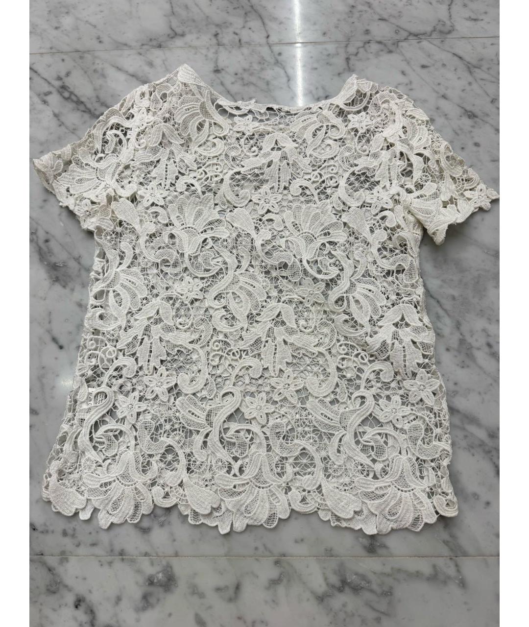 ERMANNO SCERVINO Белая кружевная футболка, фото 2