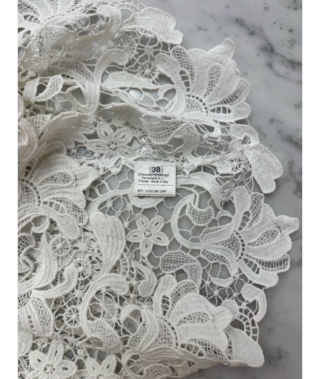 ERMANNO SCERVINO Белая кружевная футболка, фото 3