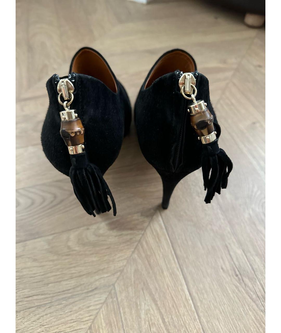 GUCCI Черные замшевые ботильоны, фото 4