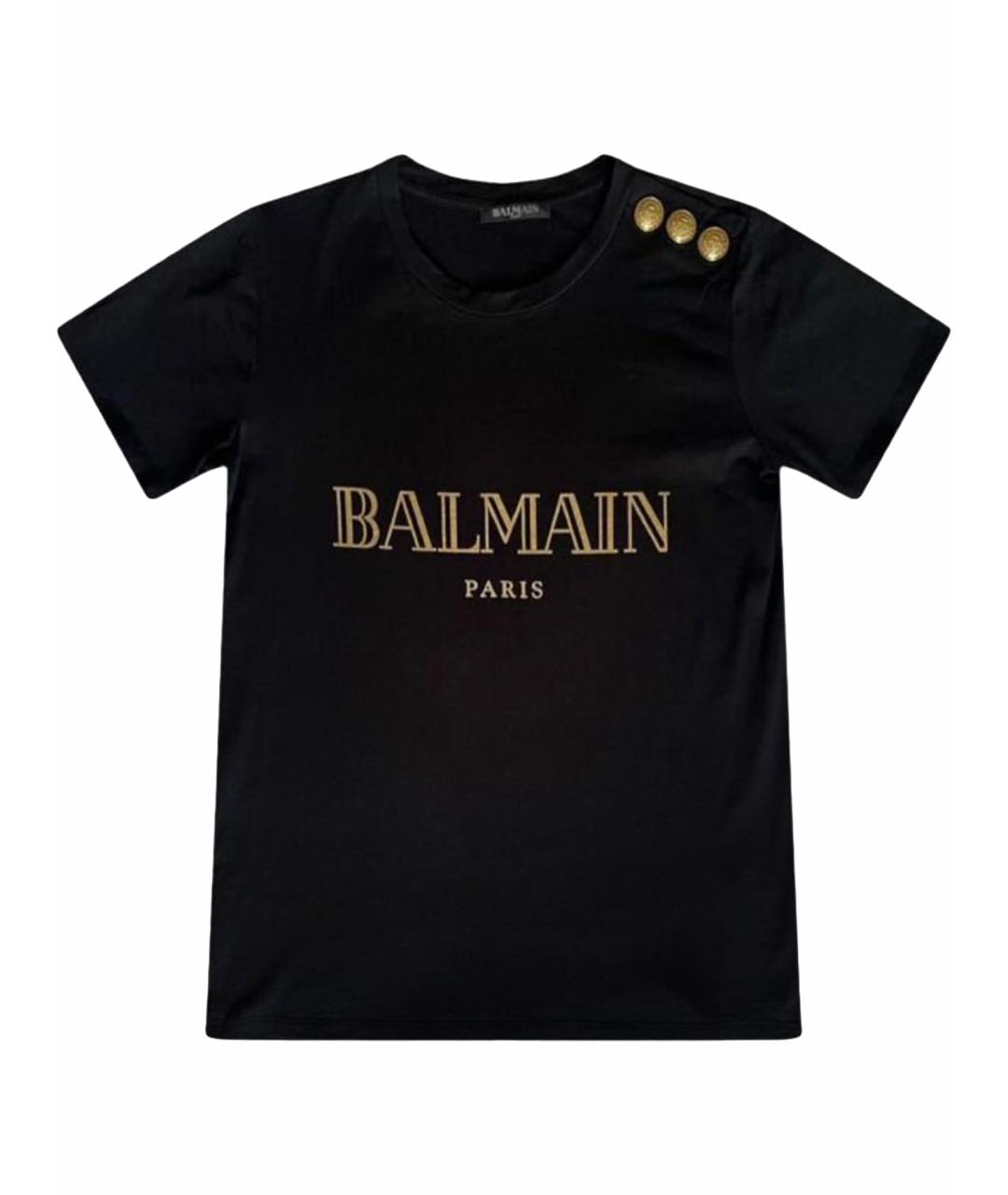 BALMAIN Черная хлопковая футболка, фото 1