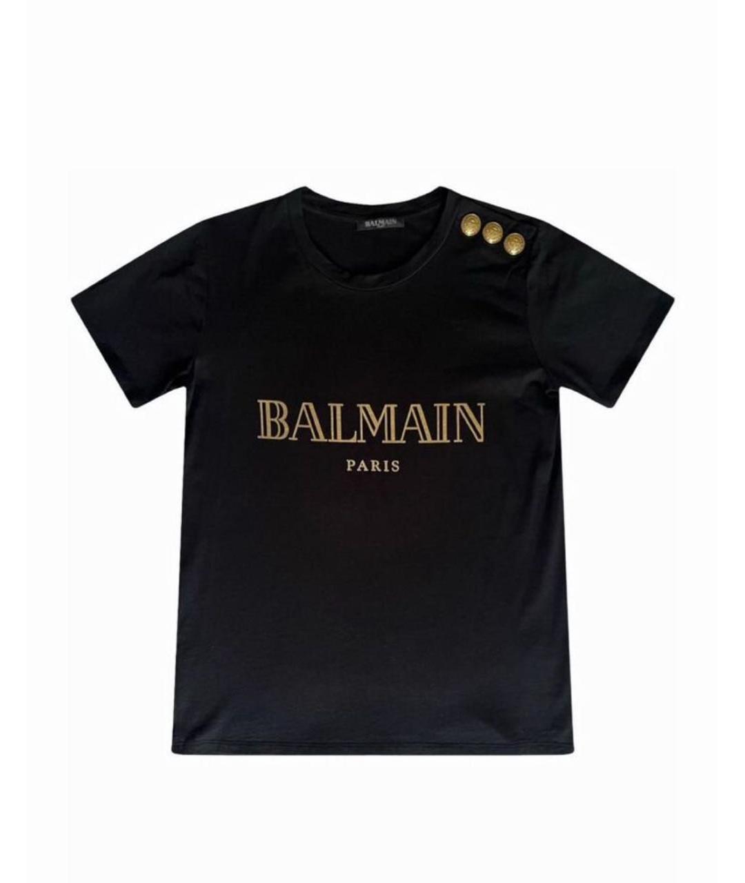BALMAIN Черная хлопковая футболка, фото 7