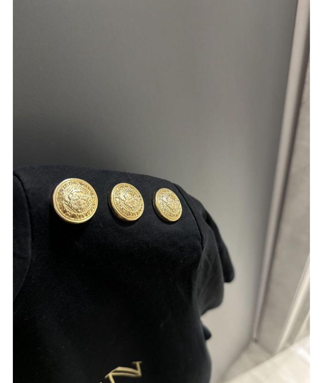 BALMAIN Черная хлопковая футболка, фото 3