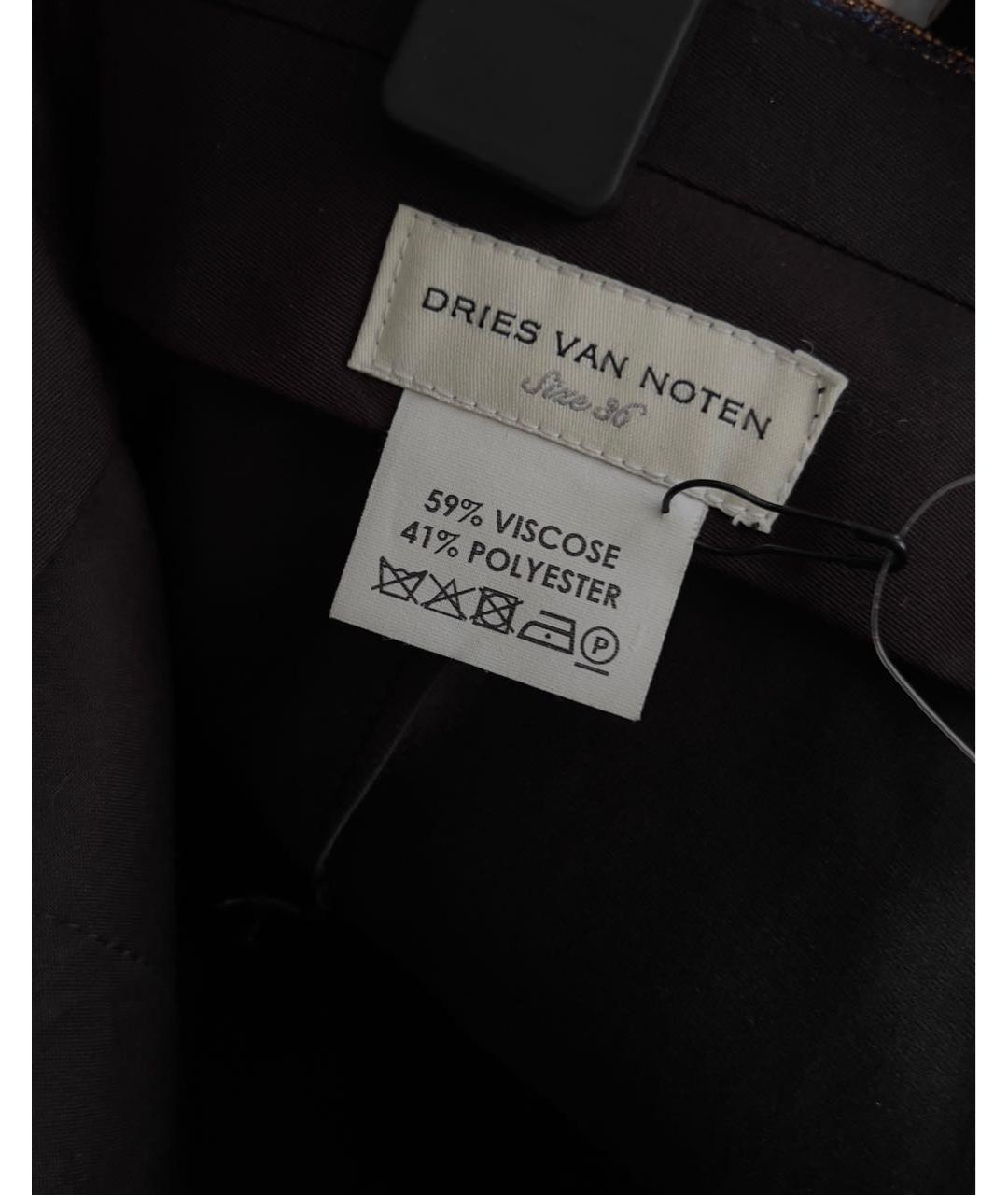 DRIES VAN NOTEN Мульти вискозные прямые брюки, фото 3