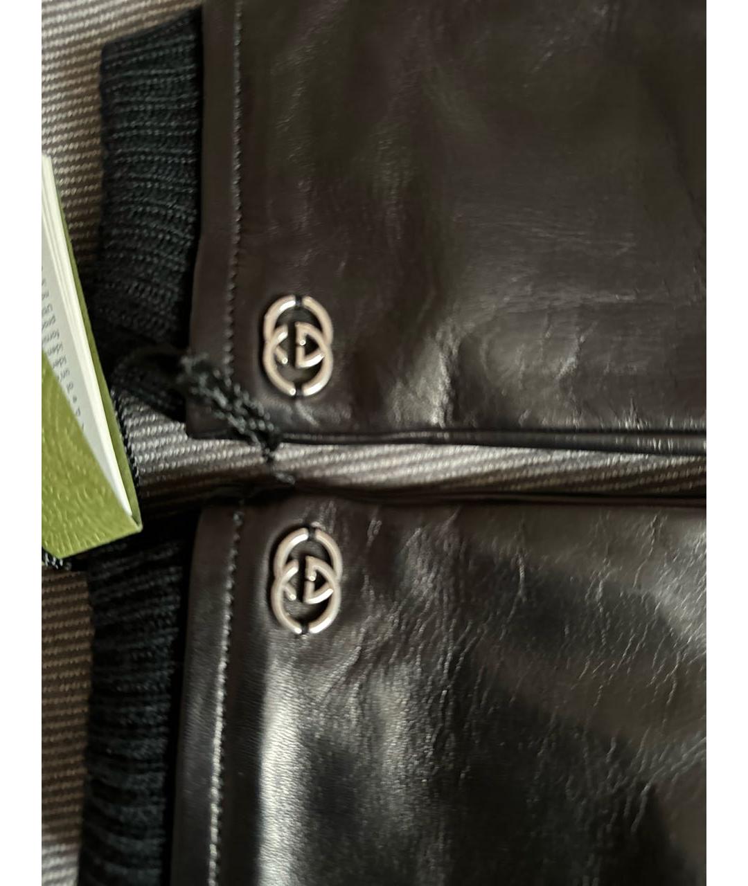 GUCCI Черные кожаные перчатки, фото 3