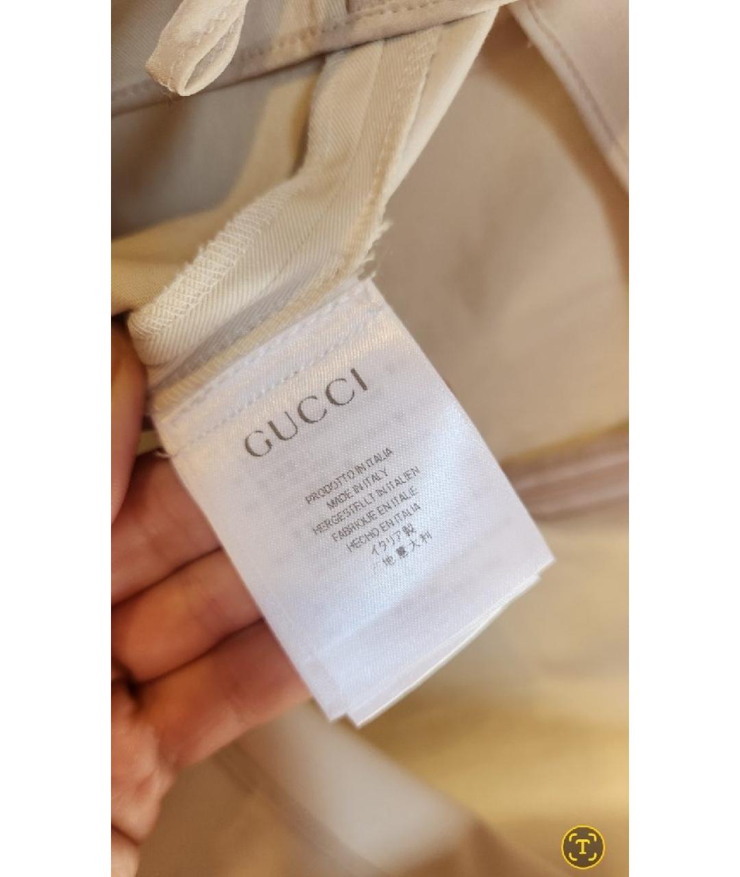 GUCCI Бежевая хлопковая юбка мини, фото 6
