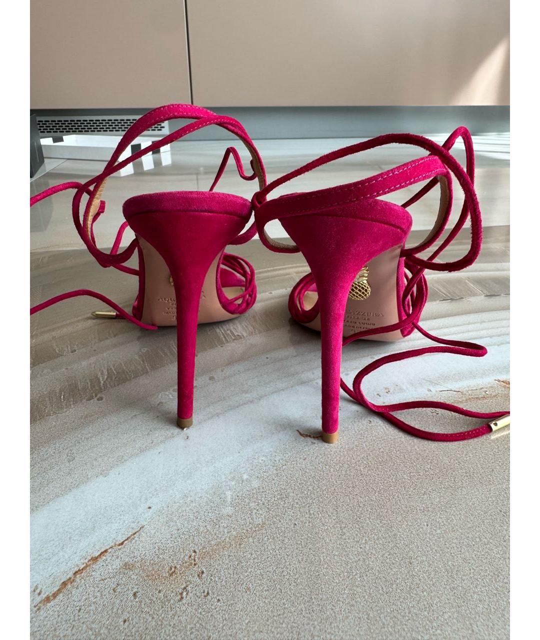 AQUAZZURA Фуксия замшевые босоножки, фото 5