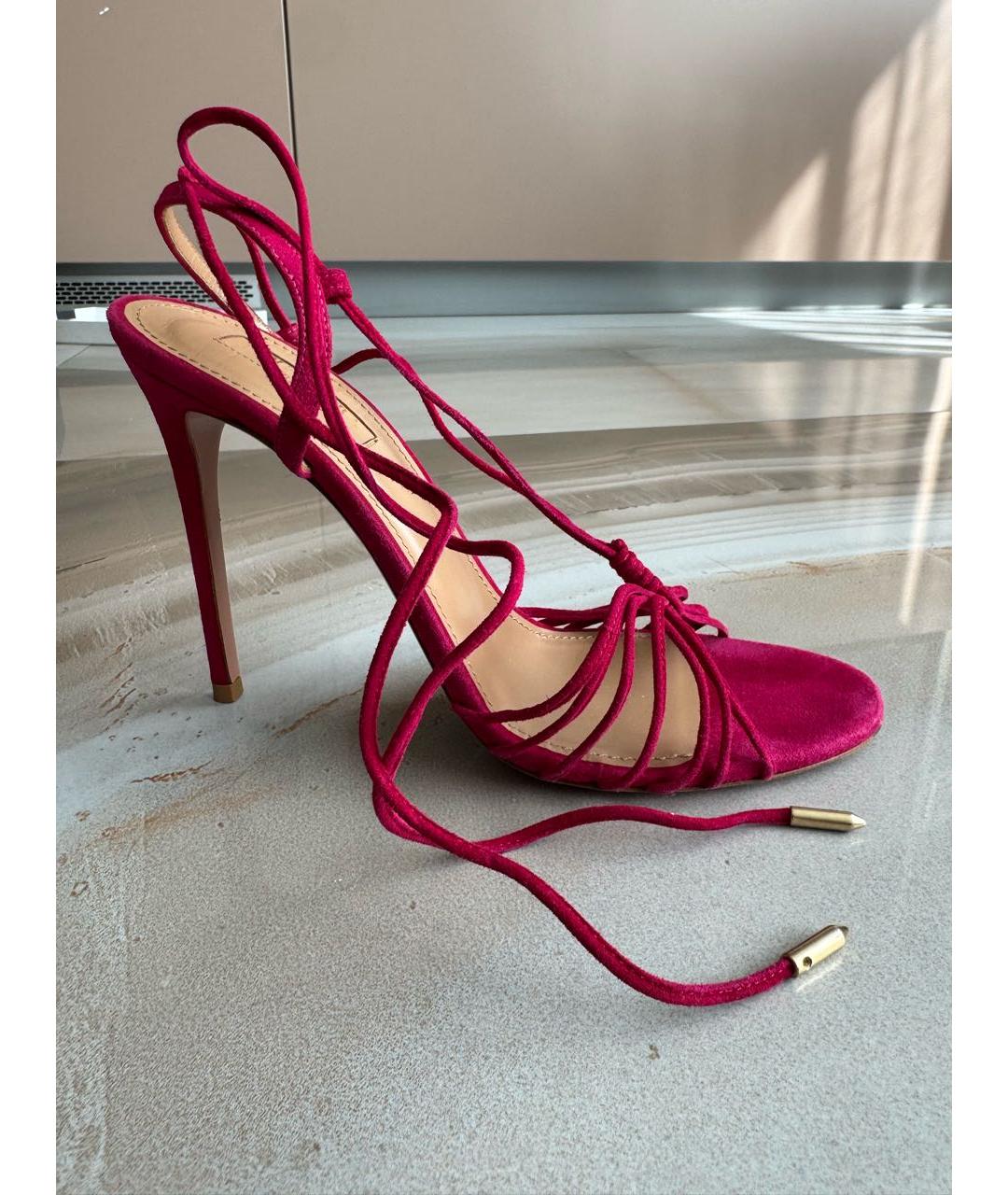 AQUAZZURA Фуксия замшевые босоножки, фото 2