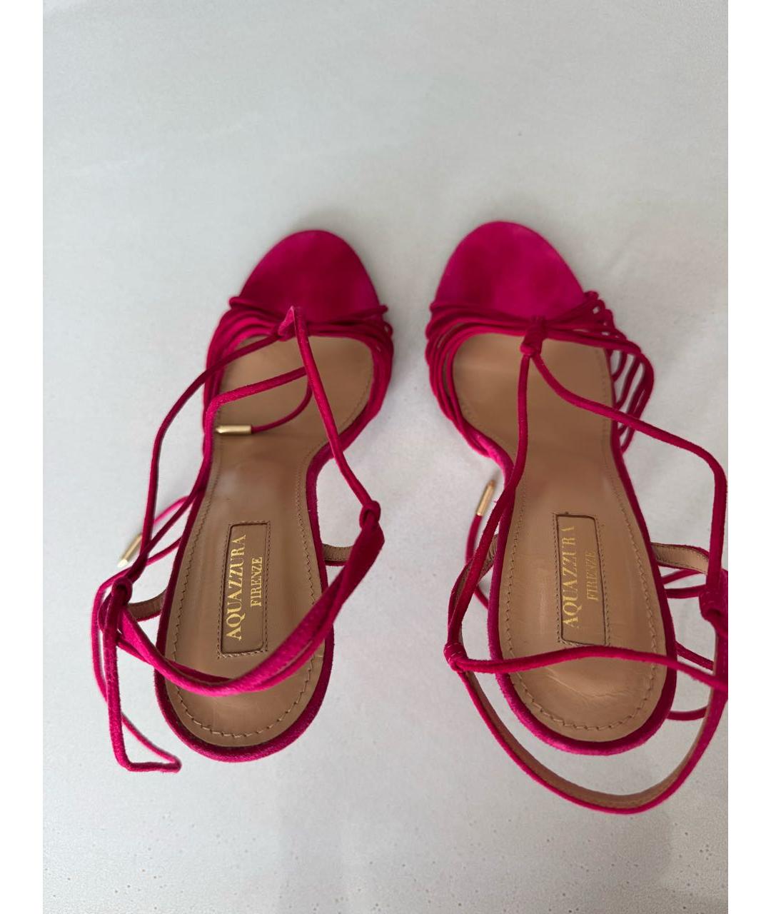 AQUAZZURA Фуксия замшевые босоножки, фото 4