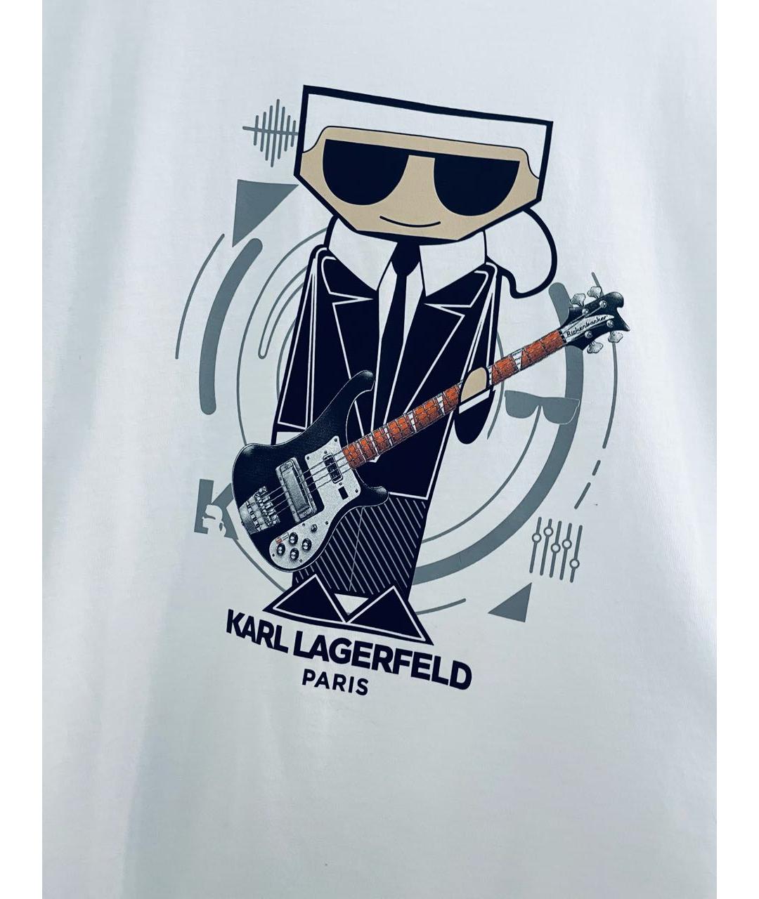 KARL LAGERFELD Белая хлопковая футболка, фото 2