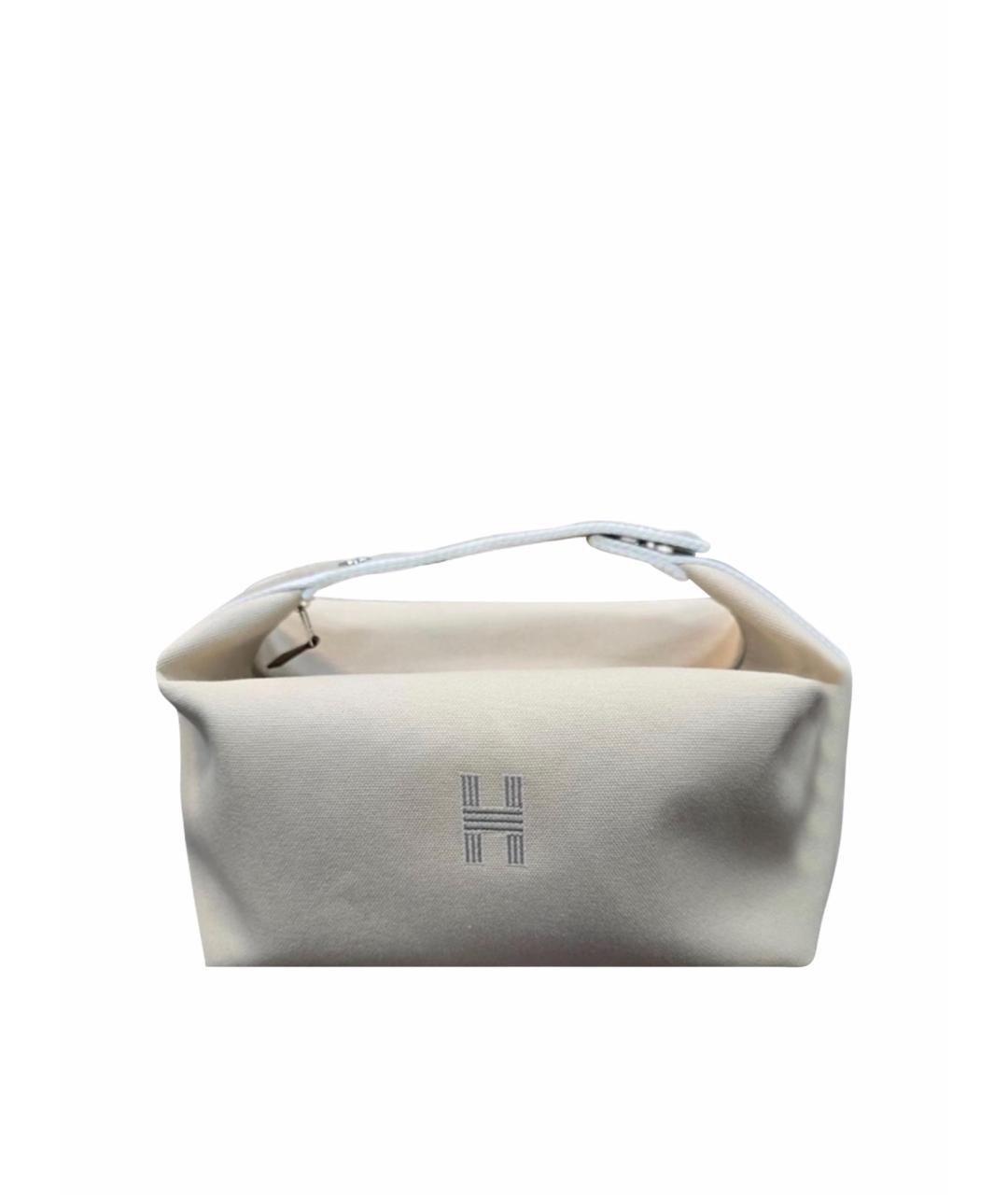 HERMES Бежевая кожаная косметичка, фото 1