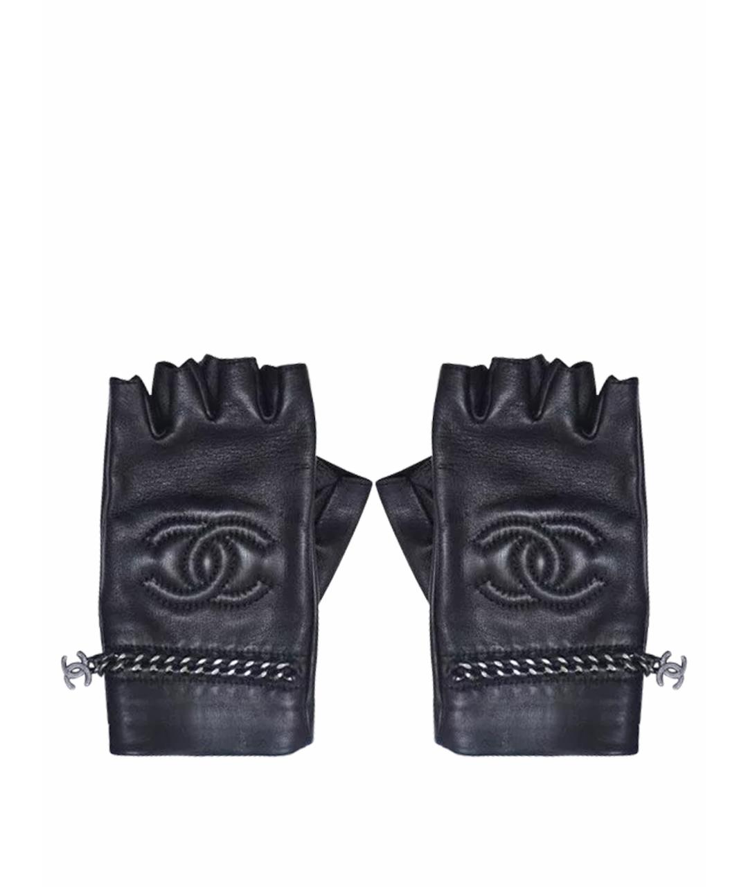 CHANEL Черные кожаные перчатки, фото 1