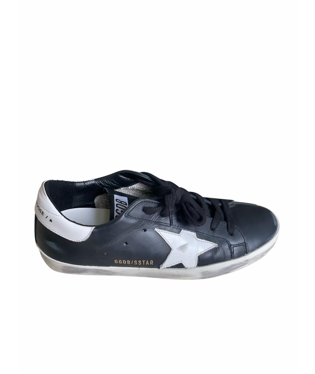 GOLDEN GOOSE DELUXE BRAND Черные кожаные кеды, фото 1