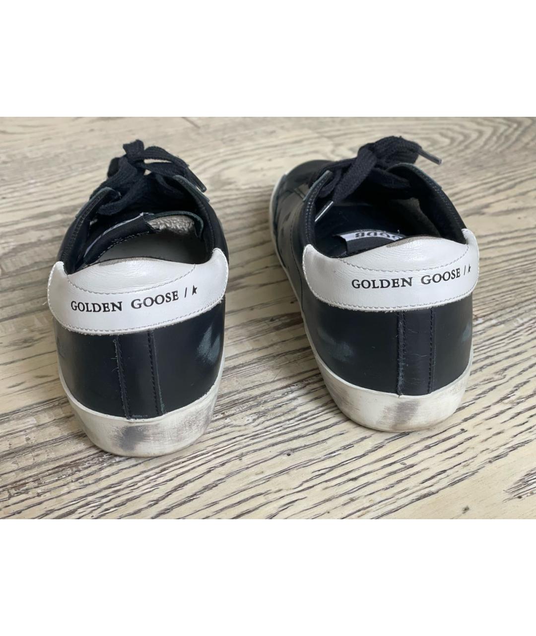 GOLDEN GOOSE DELUXE BRAND Черные кожаные кеды, фото 4