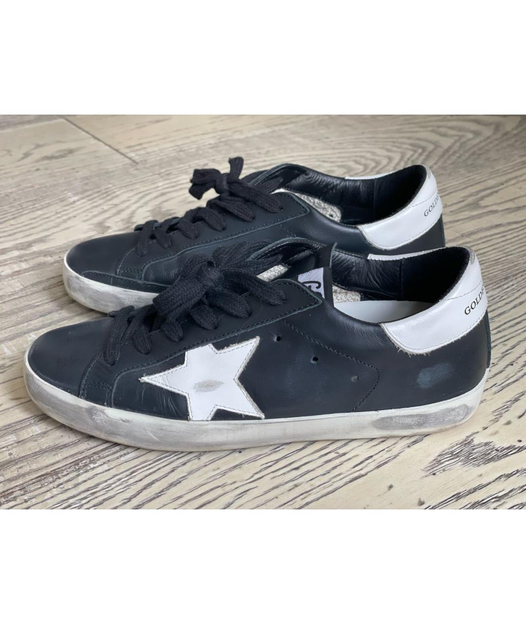 GOLDEN GOOSE DELUXE BRAND Черные кожаные кеды, фото 3
