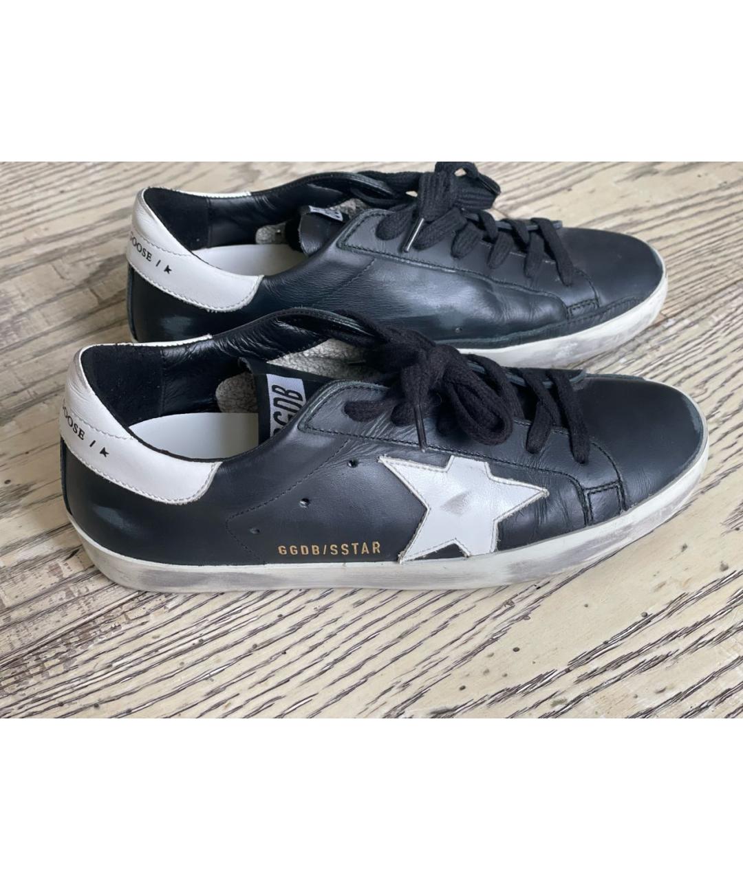 GOLDEN GOOSE DELUXE BRAND Черные кожаные кеды, фото 2