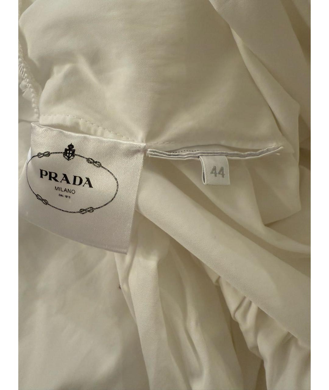 PRADA Белое хлопковое повседневное платье, фото 3