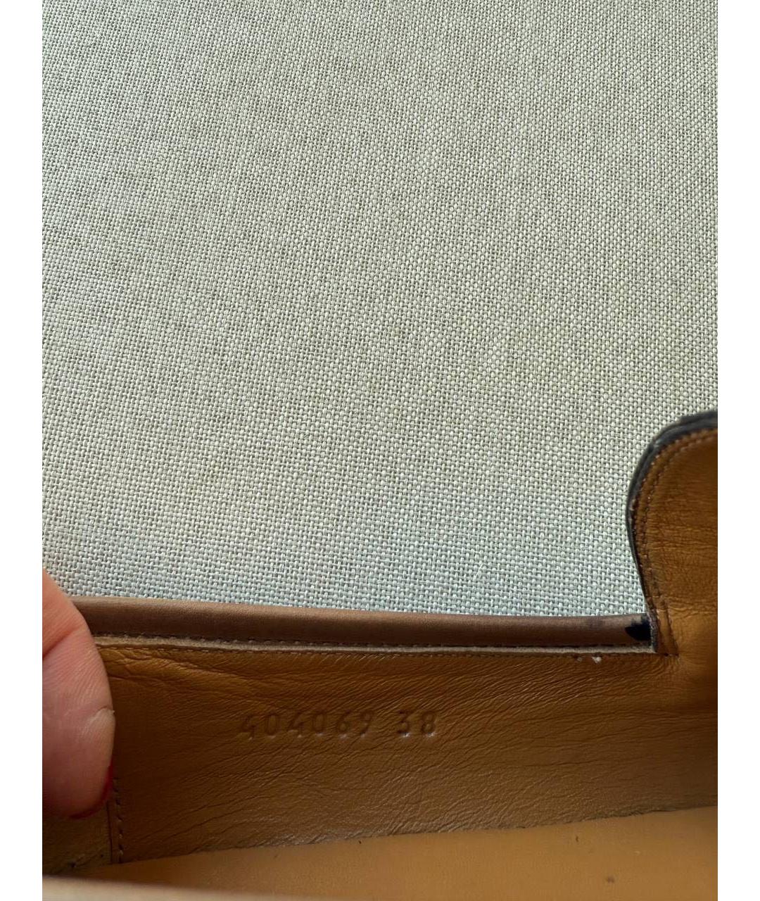 GUCCI Коричневые кожаные лоферы, фото 4