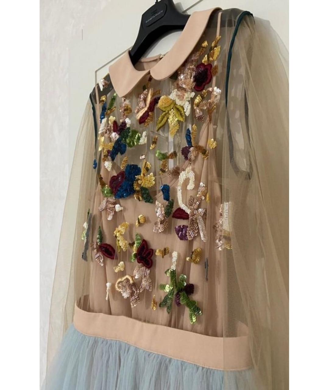 ELISABETTA FRANCHI Мульти полиэстеровое вечернее платье, фото 4