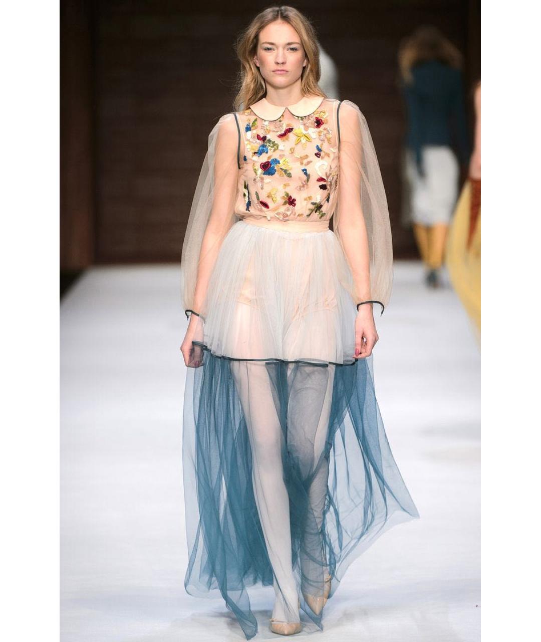 ELISABETTA FRANCHI Мульти полиэстеровое вечернее платье, фото 2