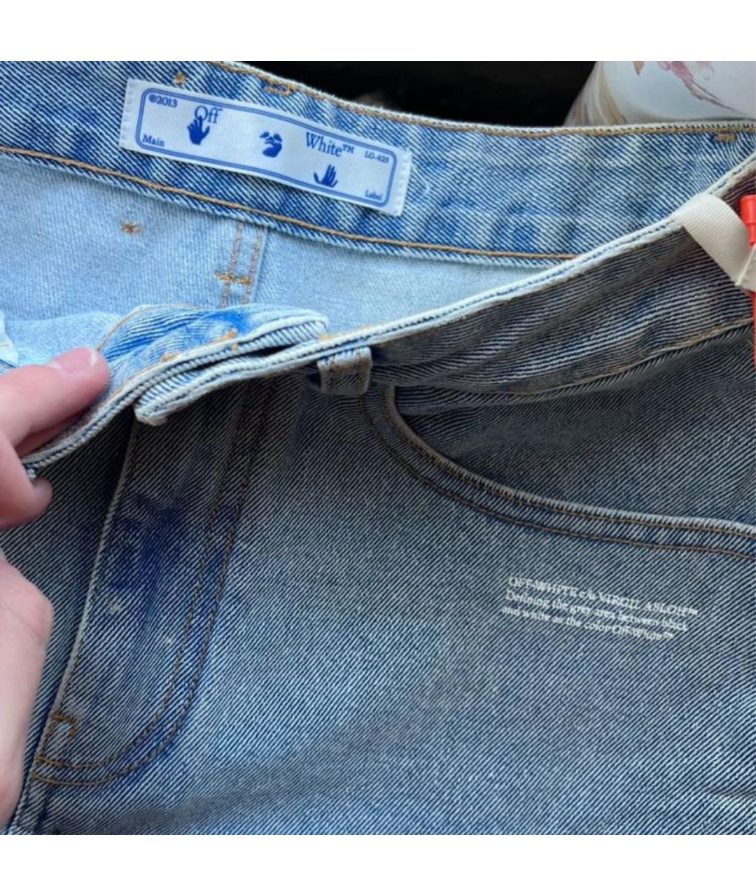 OFF-WHITE Голубая деним юбка миди, фото 2