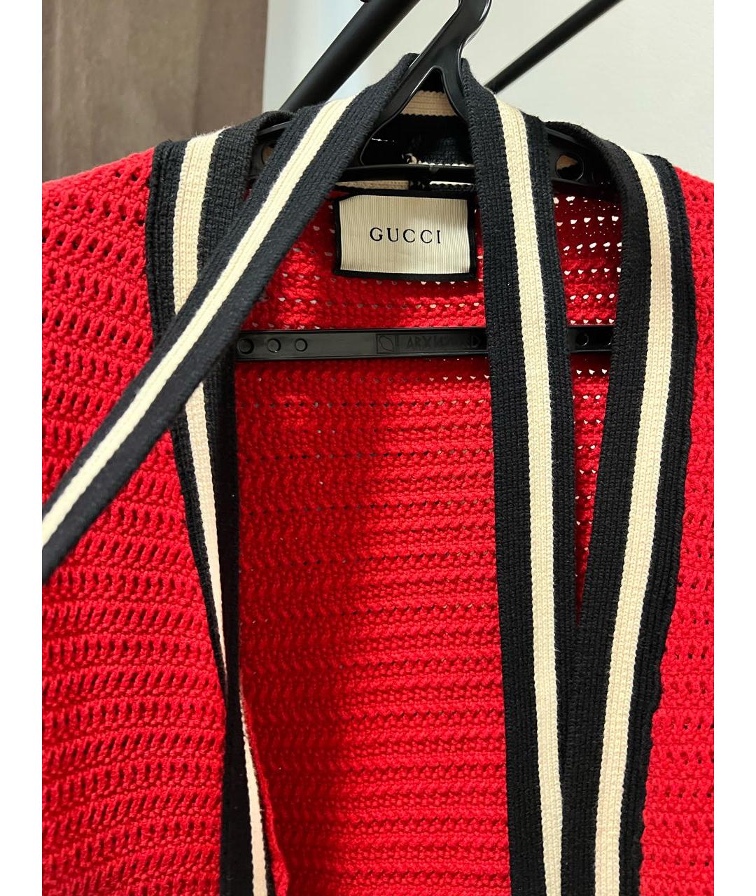 GUCCI Красный шерстяной кардиган, фото 3