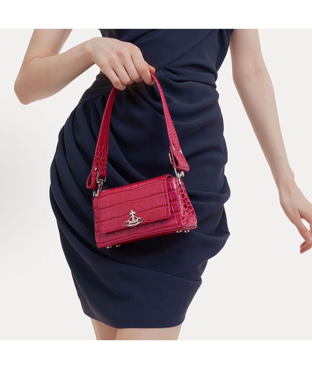VIVIENNE WESTWOOD Красная сумка с короткими ручками из лакированной кожи, фото 5