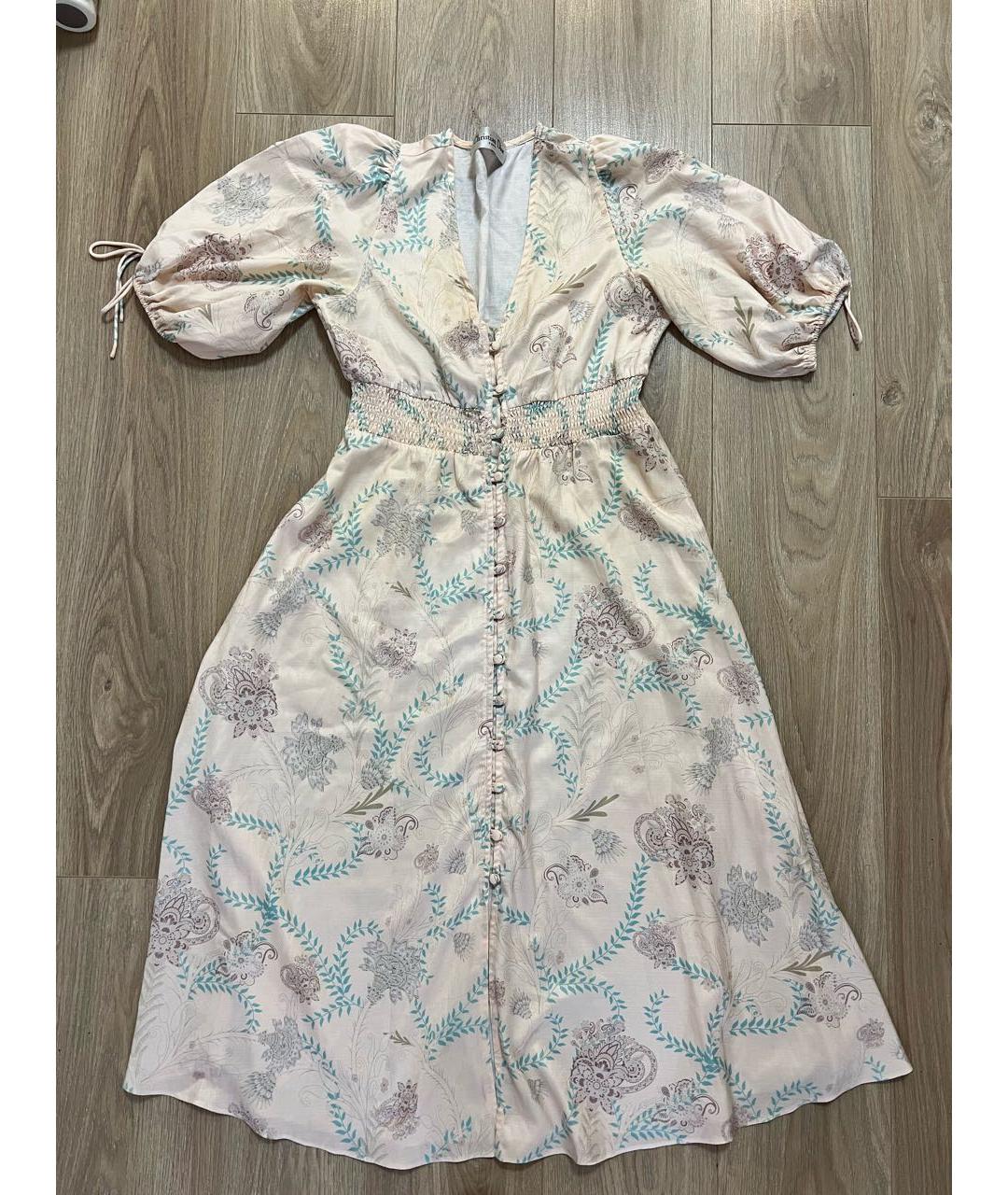 CHRISTIAN DIOR Бежевое хлопковое повседневное платье, фото 9