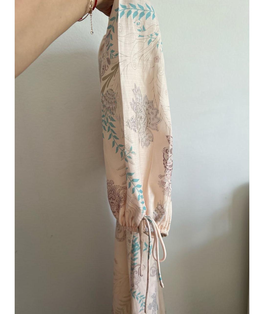 CHRISTIAN DIOR Бежевое хлопковое повседневное платье, фото 3