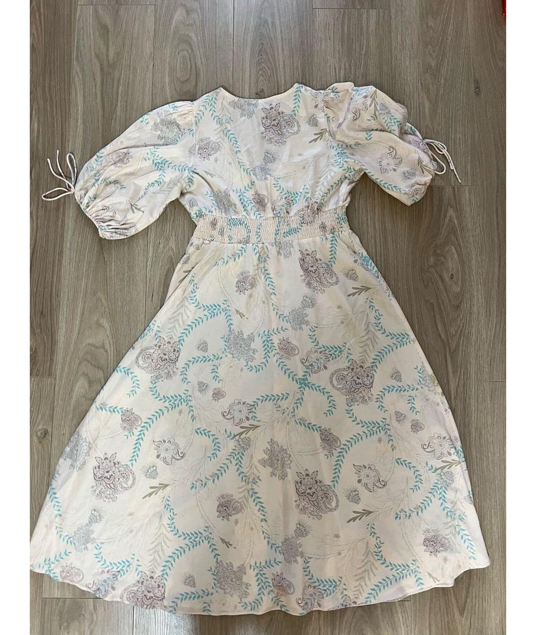 CHRISTIAN DIOR Бежевое хлопковое повседневное платье, фото 2