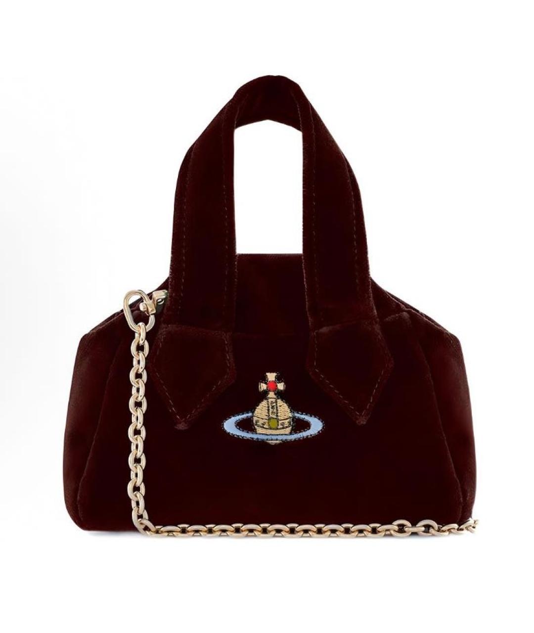 VIVIENNE WESTWOOD Бордовая тканевая сумка с короткими ручками, фото 2