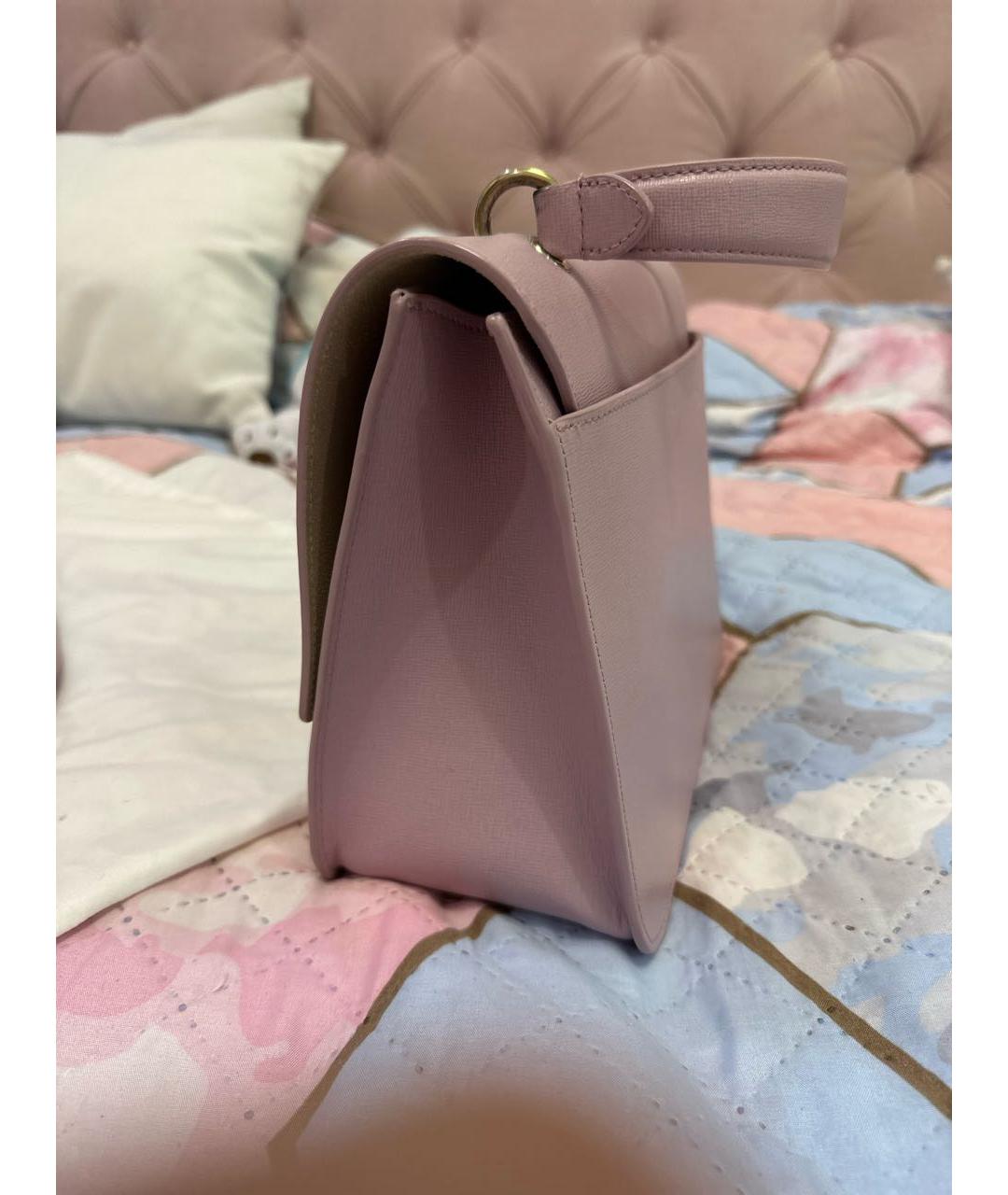 FURLA Розовая кожаная сумка с короткими ручками, фото 3