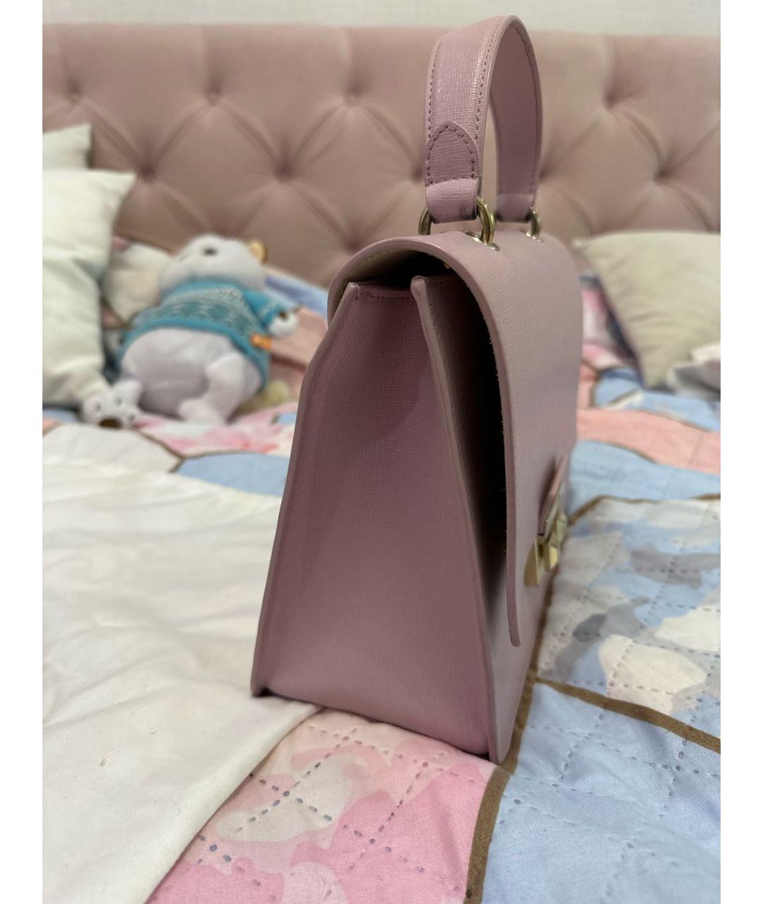 FURLA Розовая кожаная сумка с короткими ручками, фото 2