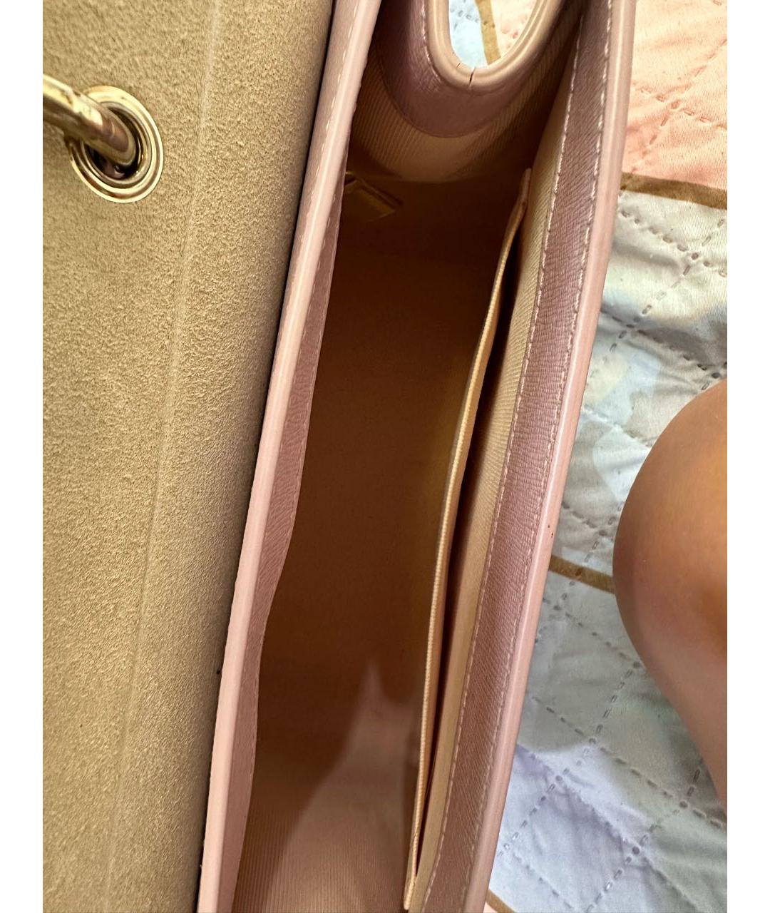 FURLA Розовая кожаная сумка с короткими ручками, фото 7