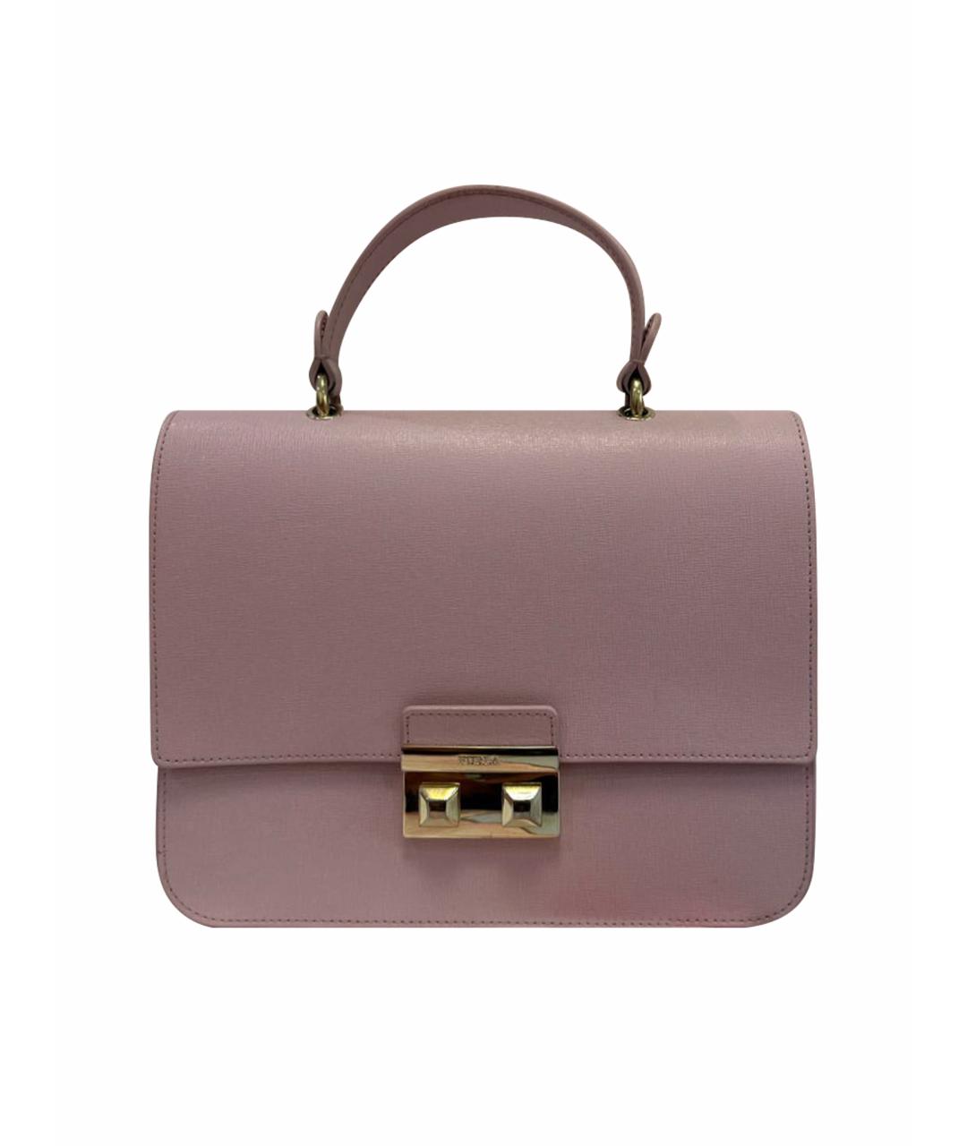 FURLA Розовая кожаная сумка с короткими ручками, фото 1