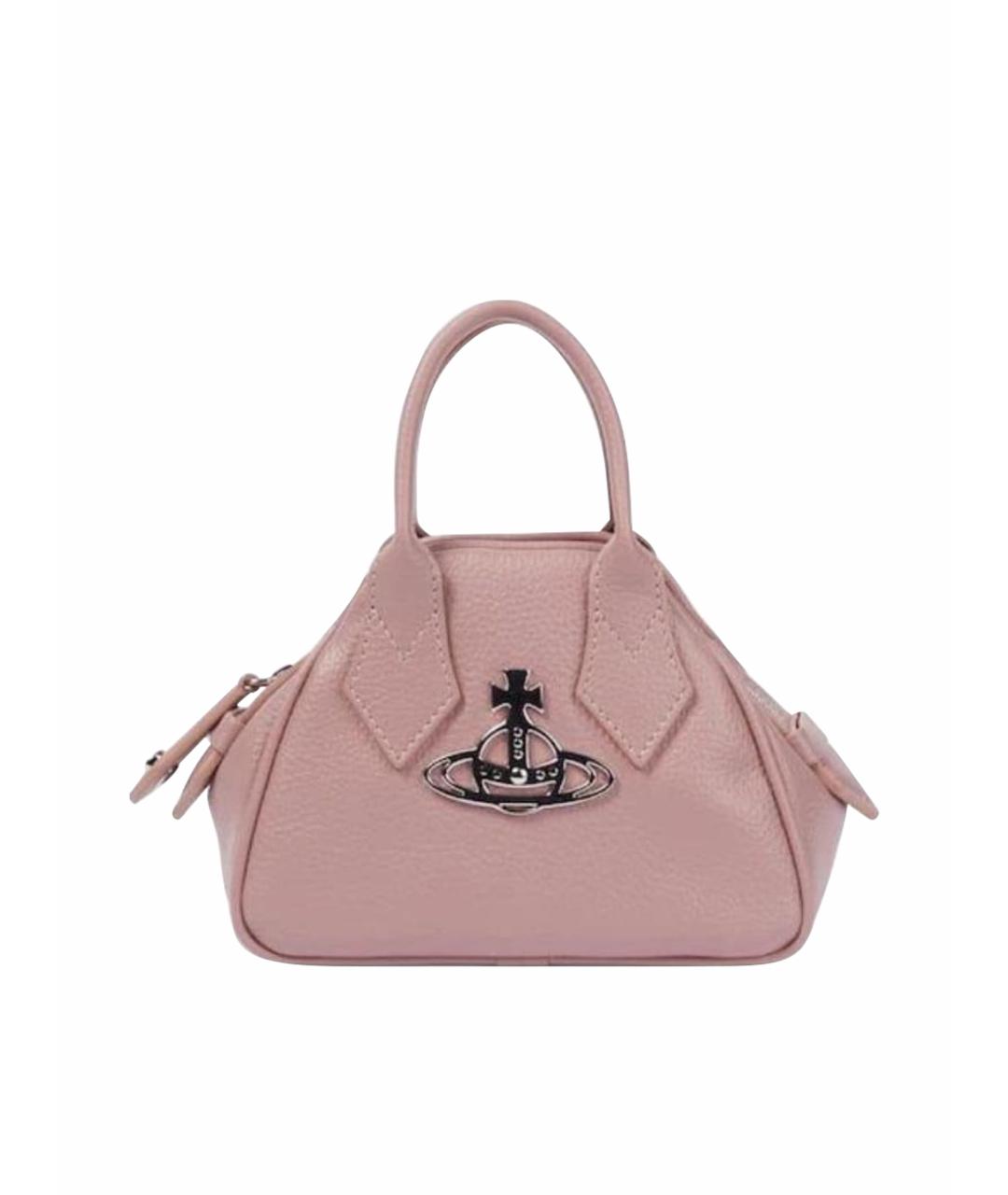 VIVIENNE WESTWOOD Розовая кожаная сумка с короткими ручками, фото 1